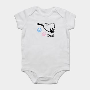 Dog Dad. Pink and blue paw print with heart Baby Bodysuit